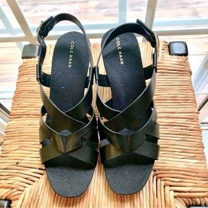 Cole Haan Crystal Wedge Leather Sandal